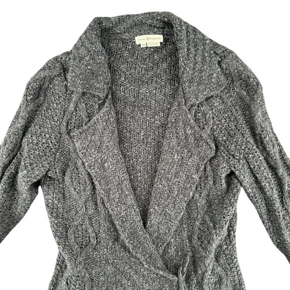 Royal Robbins Dark Gray Cozy Knit Open Cardigan Tie Front XS Wool Blend - Picture 5 of 8